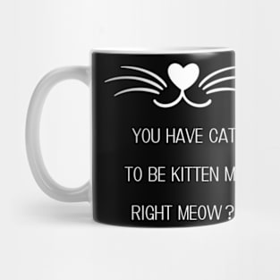 Cat T-Shirt - You Have Cat To Be Kitten Me Right Meow ? Cat Person Lady Funny T Shirt Mug